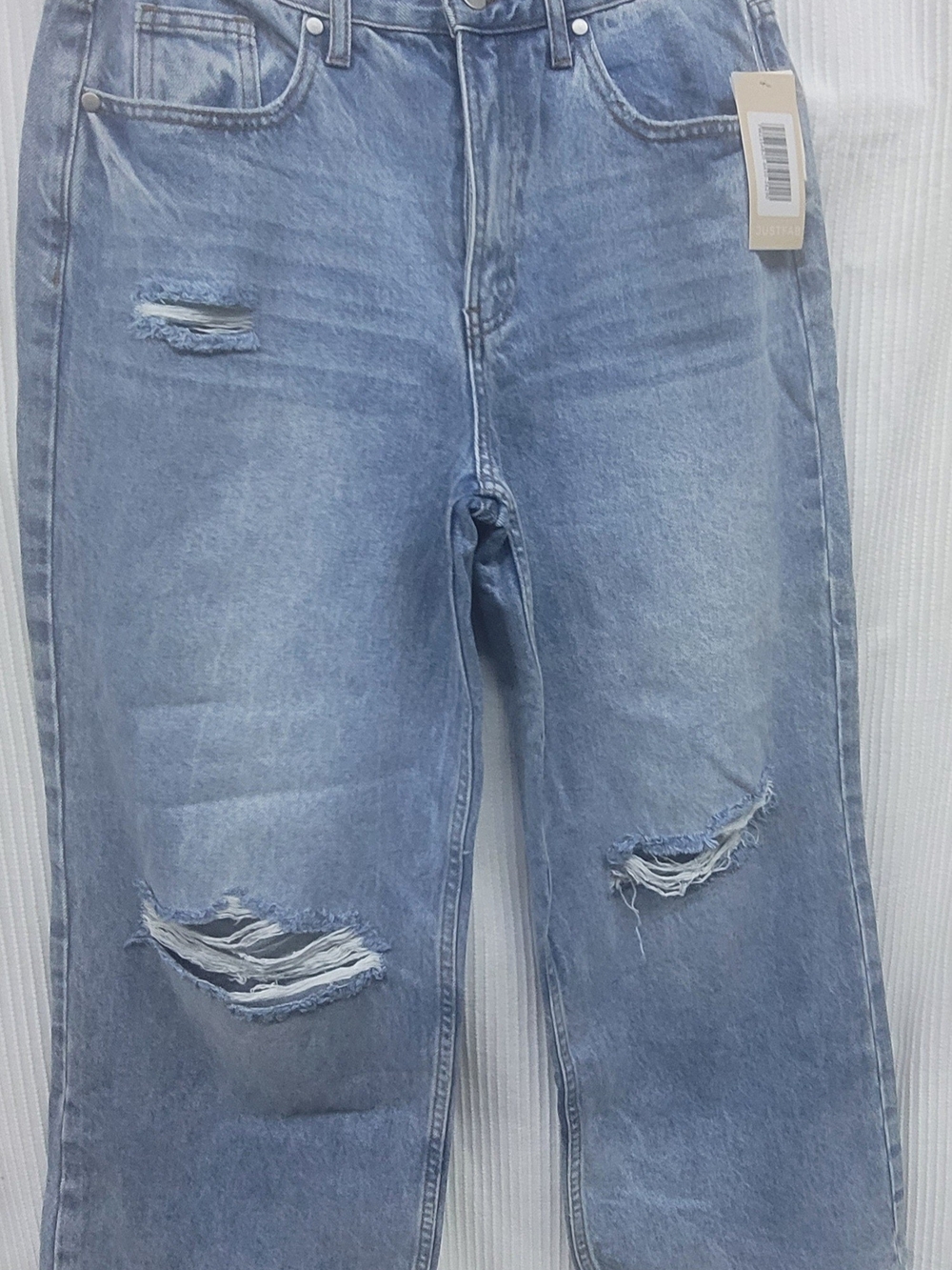 Womens JUSTFAB  Light Blue Distressed Jeans